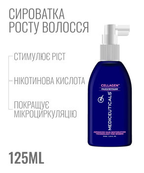Сыворотка для роста волос, и здоровья кожи головы Mediceuticals Cellagen 125 мл с никотиновой кислотой, стимуляция роста волос