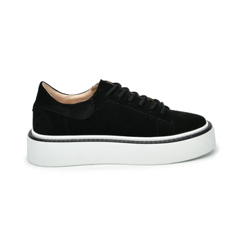 Женские кеды низкие ITstyle замшевые Черные 38 24.5 см (5053/39W)