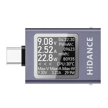 USB тестер Hidance HDC-085C з підтримкою Type-C — вимір струму, напруги та ємності (IN-637337)