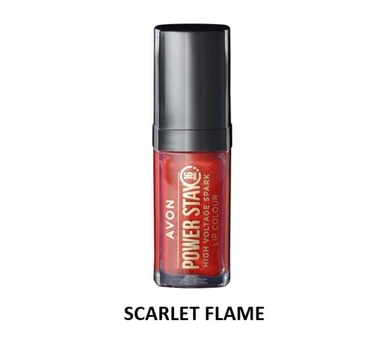 Жидкая губная помада Avon СуперУстойчивость с мелкими блестками Power Stay High Voltage Spark Lip Colour Красное пламя Scarlet Flame 7 мл