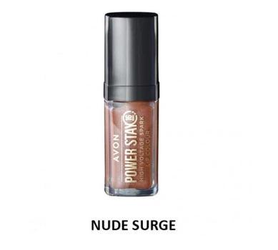 Рідка губна помада Avon СуперСтійкість з дрібними блискітками Power Stay High Voltage Spark Lip Colour Хвиля нюду Nude Surge 7 мл