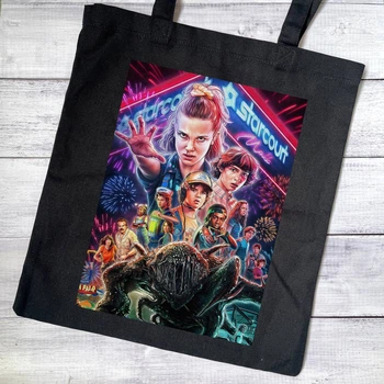 Еко сумка, шопер з принтом Stranger things Дивні дива 40х37 см (ДД00107)