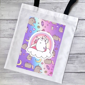 Еко сумка, шопер з принтом Pusheen Пушин 39х34 см (ПУ00114)