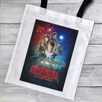 Эко сумка, шопер с принтом Stranger things Очень странные дела 39х34 см (ДД00109)