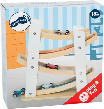 Tor wyścigowy dla niemowląt Small Foot drewniany z 4 samochodami 11873 (4020972118738)