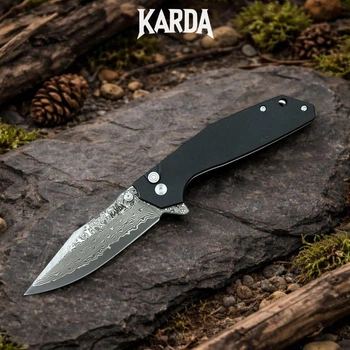 Ніж Складаний Karda J284 Black Damascus