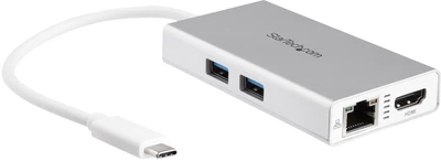 Stacja dokująca Startech USB-C 60W PD / HDMI 4K 30Hz / 2 x USB-A  / GbE White (DKT30CHPDW)
