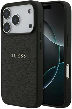 Панель Guess Grained Ring MagSafe для Apple iPhone 17 Pro Black (3666339490904)