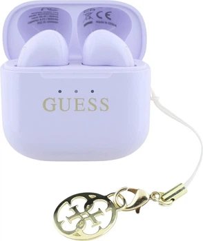Słuchawki Guess Glossy Effect Printed Classic Logo & Charm TWS Lavender (GUTWSXMCCLU)