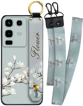 Чехол SHLab Infinix Note 50 Pro Flower White + два ремешка с карабином (43416)