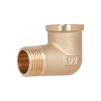Кутник латунний Thermo Alliance Standart 1/2" ВН (внутрішня/зовнішня), подовжений, PN25