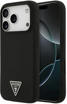 Панель Guess Silicone Triangle Logo MagSafe для Apple iPhone 17 Pro Black (3666339517137)