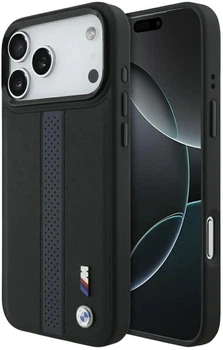 Etui BMW M Perforated Stripe Logo MagSafe do Apple iPhone 17 Pro Max Black (3666339481513)
