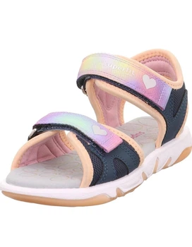 Детские босоножки Superfit Pebbles 29р девочке серо-синий/розовый