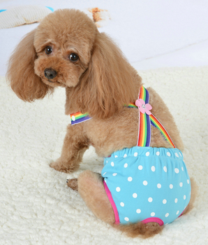 Багаторазовий підгузок для сук Derby Reusable Dog Diaper KS012-04, XXS на шлейках
