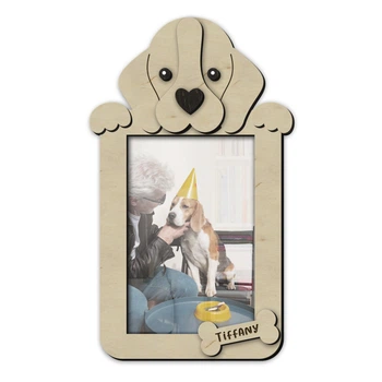 Фоторамка The Frame Depot с биглем персонализирована на 1 вертикальное фото Бежевый (dog_beagle_vertical)