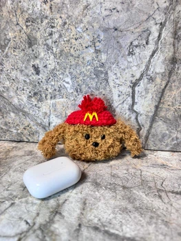 Чохол для Apple AirPods 4, чохол для еїрподс 4 Teddy Puppy — плюшевий 3D чохол-іграшка з милим цуценям, м'який захисний кейс