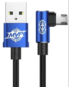 Кабель Baseus MVP Elbow microUSB CAMMVP-A03 (L Shape) Blue 1м
