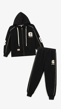 Спортивный костюм толстовка+штаны для мальчика Do La La 93323 128 см Черный shop (2000999429675)