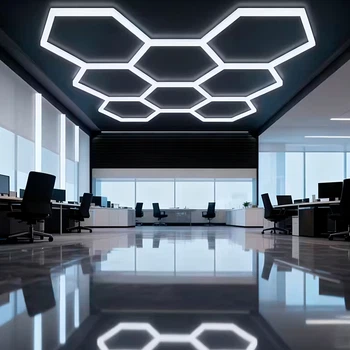 Світлодіодна LED лампа HEXAGON 7 сот 235x244,2 см 280W 6500K Освітлення для гаража, майстерні та дому