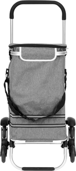 Wózek na zakupy ModernHome by Multistore składany z kieszenią termiczną 30 l Szary (PGJSFC023-GY)