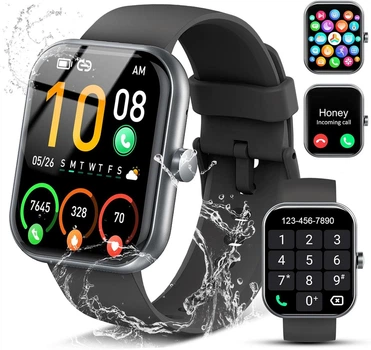 Смарт-часы Coucur 1.96" с звонками, фитнес трекером и IP68