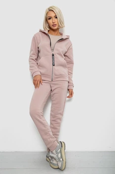 Спортивный костюм женский на флисе пудровый 257R86 Ager XL
