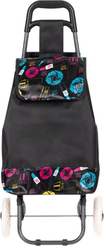 Wózek na zakupy ModernHome by Multistore ze składanym siedzeniem 30 l Czarny (PGJSFC021-BC)