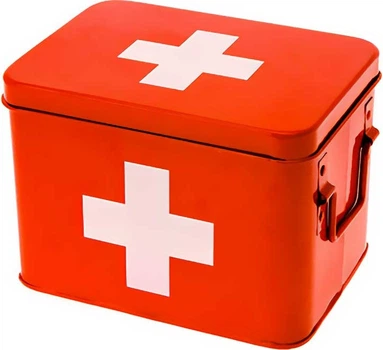 Аптечка Present Time металева з перегородками червона 21.5 x 15.5 x 16 см (8714302274596)