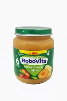 Дитяче пюре BoboVita Абрикос, банан та яблуко з 6 місяців, 130 г