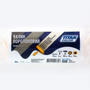 Валик поролоновый 6х30х150х70 мм под ручку TITAN COLOR FOAM ROLLER 1 шт