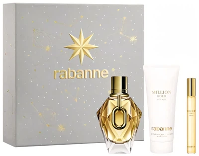 Zestaw damski Paco Rabanne Million Gold Woda perfumowana 90 ml + Woda perfumowana 10 ml + Balsam do ciała 100 ml (3349668656509)