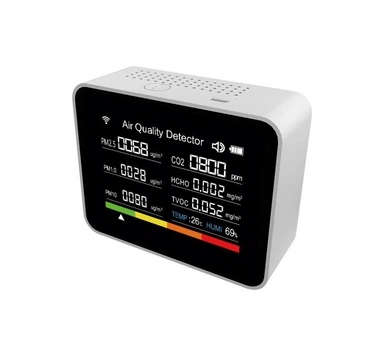 Монитор качества воздуха Tuya WiFi 12-в-1 2CO9T, датчик CO₂, пыли, формальдегида, летучих соединений