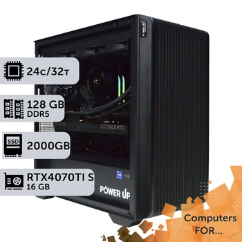 Компьютер Power Up #9 для DaVinci Resolve/Core i9 14900K/128 GB/HDD 6 TB/SSD 2TB/GeForce RTX 4070Ti Super 16GB для анимационного дизайна и видеомонтажа и постобработки