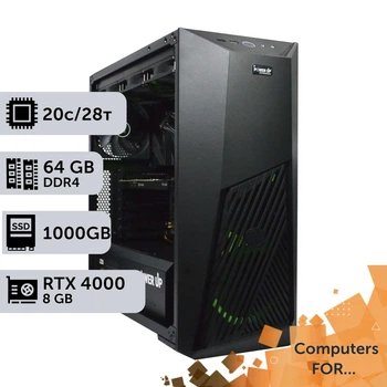 Компьютер Power Up #9 для REVIT/Core i7 14700K/64 GB/SSD 1TB/NVIDIA Quadro RTX4000 8GBдля проектирования и инженерии оптимизирован для работы с CAD-программами предназначенными для 2D и 3D-проектирования