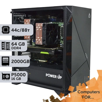 Комп'ютер Power Up #5 Blender/Xeon E5 2699 v4 x2/64 GB/SSD 2TB/NVIDIA Quadro P5000 16GB спеціальна конфігурація для проектування машинобудування та інженерії