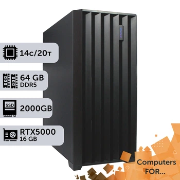 Компьютер Power Up #7 для Solidworks/Core i5 14600K/64 GB/SSD 2TB/NVIDIA Quadro RTX5000 16GBдля проектирования и инженерии оптимизирован для работы с CAD-программами предназначенными для 2D и 3D-проектирования