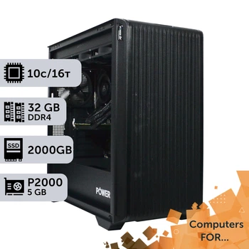 Компьютер Power Up #2 для Photoshop/Core i5 13400F/32 GB/SSD 2TB/NVIDIA Quadro P2000 5GB оптимизирован для редактирования фотографий и 2D-графики