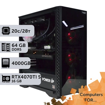 Компьютер Power Up #3 для After Effects/Core i7 14700K/64 GB/SSD 4TB/GeForce RTX 4070Ti Super 16GB для анимационного дизайна и видеомонтажа и постобработки