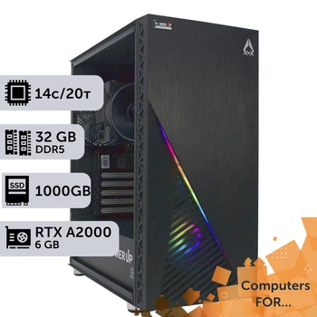 Компьютер Power Up #5 для Solidworks/Core i5 14600K/32 GB/SSD 1TB/NVIDIA Quadro RTX A2000 6GBдля проектирования и инженерии оптимизирован для работы с CAD-программами предназначенными для 2D и 3D-проектирования