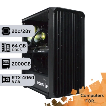 Компьютер Power Up #4 для 3D Max/Core i7 14700K/64 GB/SSD 2TB/GeForce RTX 4060 8GB специальная конфигурация для проектирования машиностроения и инженерии