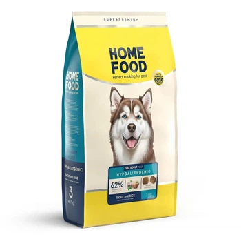 Гипоаллергенный сухой корм HOME FOOD для взрослых собак крупных пород, форель и рис, 3 кг.