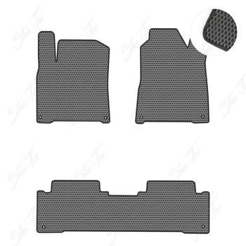 Комплект ковриков в салон Star-Tex на SsangYong Actyon New (2010 - 2015) EVA/Сота малая Серый + Черный