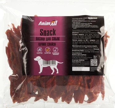 Лакомство AnimAll Snack утиные слайсы для собак 500 г (2000981281045)