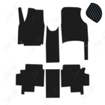 Комплект ковриков в салон Star-Tex на Citroen C8 (2002 - 2014) EVA/Сота большая Черный + Серый