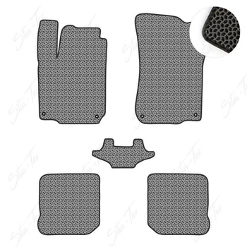 Комплект ковриков в салон Star-Tex на Volkswagen Bora (1999 - 2006) EVA/Капля Серый + Черный