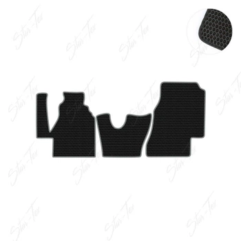Комплект ковриков Star-Tex на 1-й ряд на Volkswagen LT (1996 - 2006) EVA/Сота малая Черный + Серый