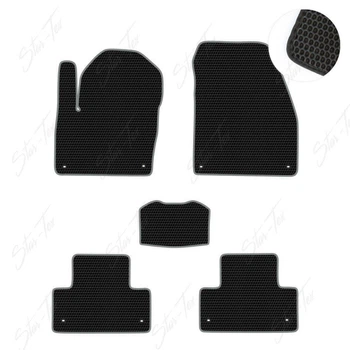 Комплект ковриков в салон Star-Tex на Land Rover Evoque I (L538) (2011 - 2018) кроссовер EVA/Сота малая Черный + Серый