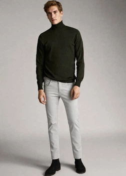 Брюки из хлопка slim fit Massimo Dutti 43053805c54 W30 серые (100004976)