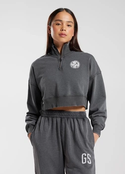 Зип свитшот из хлопка Gymshark b5a4mc54 S серый (100004839)
